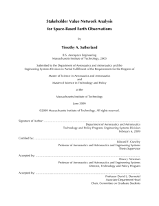 Stakeholder Value Network Analysis for Space-Based Earth Observations Timothy A. Sutherland