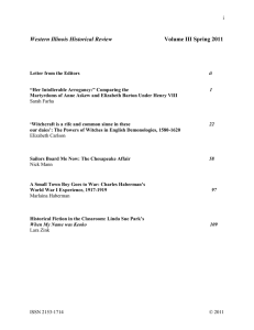 Western Illinois Historical Review  Volume III Spring 2011