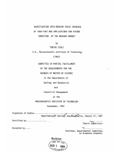 INVESTIGATION  INTO MERCURY  PRICE  INCREASE 1964-1967 AND