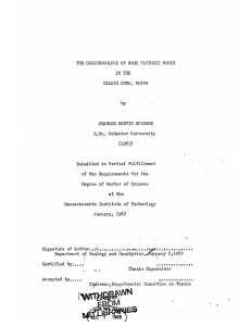 THE  GEOCHRO1OLOGY  OF  SOME  PLUTONIC ... THE CALAIS  AREA,  MAINE CHARLES  MARTIN  SPOONER