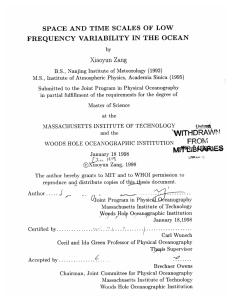 SPACE  AND  TIME  SCALES  OF ... FREQUENCY  VARIABILITY  IN  THE  OCEAN