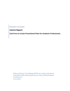 Interim Report: Task Force to Create Promotional Paths for Academic Professionals