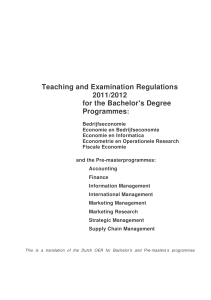 Teaching and Examination Regulations 2011/2012 for the Bachelor's Degree