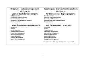 Onderwijs- en Examenreglement Teaching and Examination Regulations 2013/2014 voor de bacheloropleidingen: