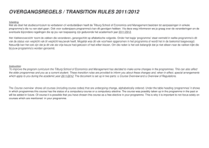 OVERGANGSREGELS / TRANSITION RULES 2011/2012