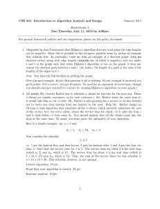 CSE 331: Introduction to Algorithm Analysis and Design Summer 2013 Homework 5