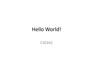 Hello World! CSE442