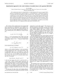 Quasiclassical approach to the weak levitation of extended states in... M. M. Fogler