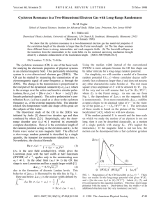 Cyclotron Resonance in a Two-Dimensional Electron Gas with Long-Range Randomness V 21