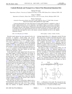 Coulomb Blockade and Transport in a Chain of One-Dimensional Quantum... Michael M. Fogler