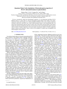 Quantum Monte Carlo simulations of thermodynamic properties of N Zhou, Cai,