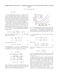 Supplementary material for “Topological insulators with quaternionic analytic Landau levels”