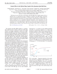 Kondo Effect in the Helical Edge Liquid of the Quantum... Joseph Maciejko, Chaoxing Liu, Yuval Oreg,