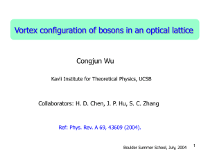 Vortex configuration of bosons in an optical lattice Congjun Wu