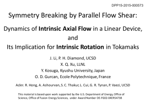 Symmetry	Breaking	by	Parallel	Flow	Shear: Intrinsic	Axial	Flow and Intrinsic	Rotation