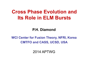 Cross Phase Evolution and Its Role in ELM Bursts P.H. Diamond 2014 APTWG