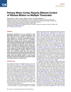 Article Primary Motor Cortex Reports Efferent Control Neuron