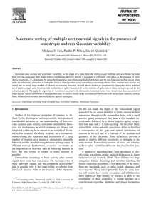 Automatic sorting of multiple unit neuronal signals in the presence... anisotropic and non-Gaussian variability