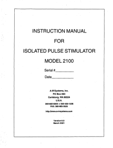 INSTRUCTION MANUAL FOR ISOLATED PULSE STIMULATOR MODEL 2100