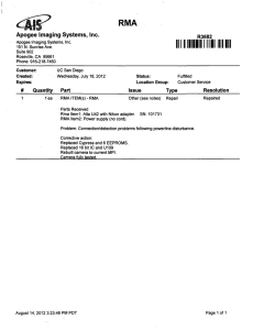 I RMA Apogee Imaging Systems, Inc. R3682