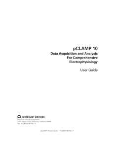 pCLAMP 10 Data Acquisition and Analysis For Comprehensive