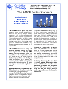 The 6200H Series Scanners Moving Magnet Series with Advanced Optical