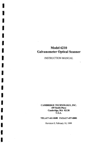 Model 6210 Galvanometer Optical Scanner INSTRUCTION MANUAL