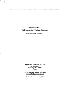 Model 6240H Galvanometer Optical Scanner INSTRUCTION MANUAL