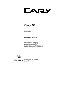 Cary 50 Hardware Installation Category I Pollution Degree 2