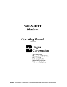 S900/S900TT Dagan Corporation Operating Manual
