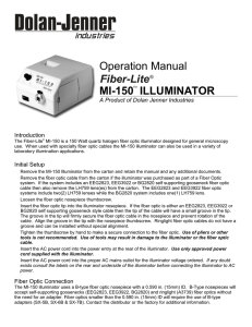 Operation Manual MI-150  ILLUMINATOR Fiber-Lite Introduction