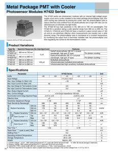 Metal Package PMT with Cooler Photosensor Modules H7422 Series