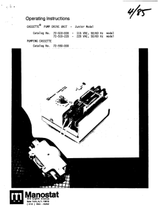 &lt;/f .^M.&gt;iiissm Operating Instructions CASSEHE® PUMP DRIVE UNIT