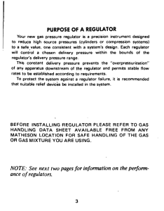 PURPOSE OF A REGULATOR