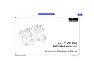 Matrx™ VIP 3000 Calibrated Vaporizer Operation &amp; Maintenance Manual