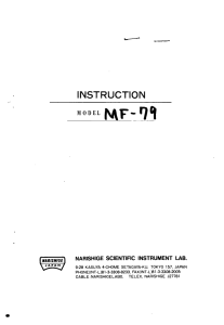 MF-M INSTRUCTION M O D E L SCIENTIFIC INSTRUMENT LAB.