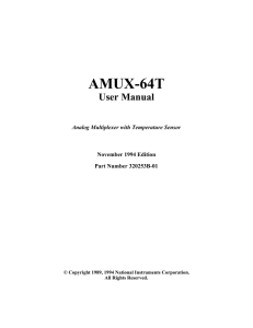 AMUX-64T User Manual Analog Multiplexer with Temperature Sensor November 1994 Edition