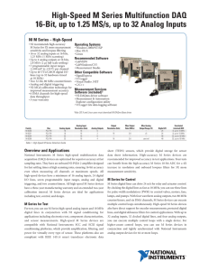 High-Speed M Series Multifunction DAQ NI M Series – High-Speed Operating Systems