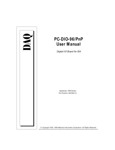 PC-DIO-96/PnP User Manual Digital I/O Board for ISA