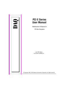 PCI E Series User Manual Multifunction I/O Boards for PCI Bus Computers