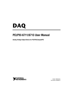 DAQ PCI/PXI-6711/6713 User Manual Analog Voltage Output Device for PCI/PXI/CompactPCI