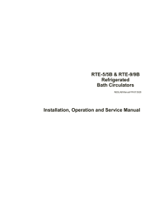 RTE-5/5B &amp; RTE-9/9B Refrigerated Bath Circulators Installation, Operation and Service Manual