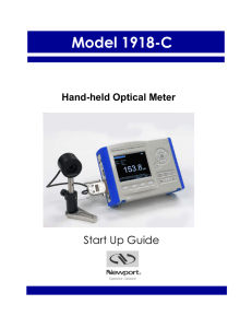 Model 1918-C Start Up Guide  Hand-held Optical Meter