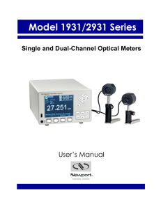 Model 1931/2931 Series User’s Manual Single and Dual-Channel Optical Meters