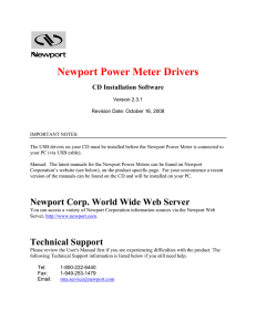 Newport Power Meter Drivers  CD Installation Software