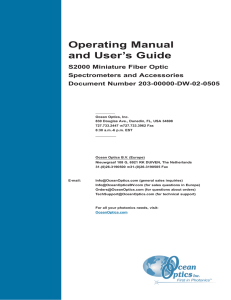 Operating Manual and User’s Guide S2000 Miniature Fiber Optic Spectrometers and Accessories