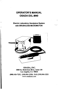 OPERATOR'S MANUAL OSADA EXL-M40 OSADA, INC.