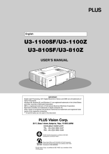 U3-1100SF/U3-1100Z U3-810SF/U3-810Z USER’S MANUAL English