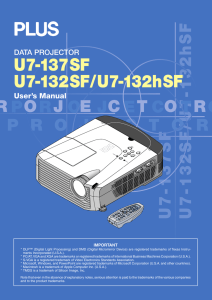 U7-137SF U7-132SF/U7-132hSF DATA PROJECTOR User’s Manual