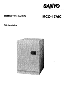 MCO-17AIC INSTRUCTION MANUAL CO, Incubator